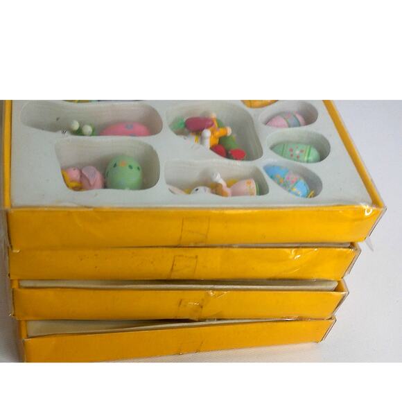 Vintage Wooden Easter Ornaments Set of 10 - Picture 3 of 6